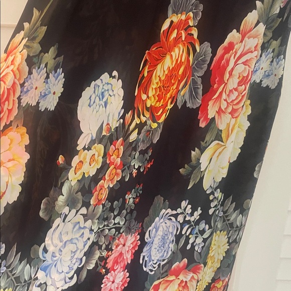 Johnny Was Black Dress with Colorful Floral Embroidery - Picture 3 of 7